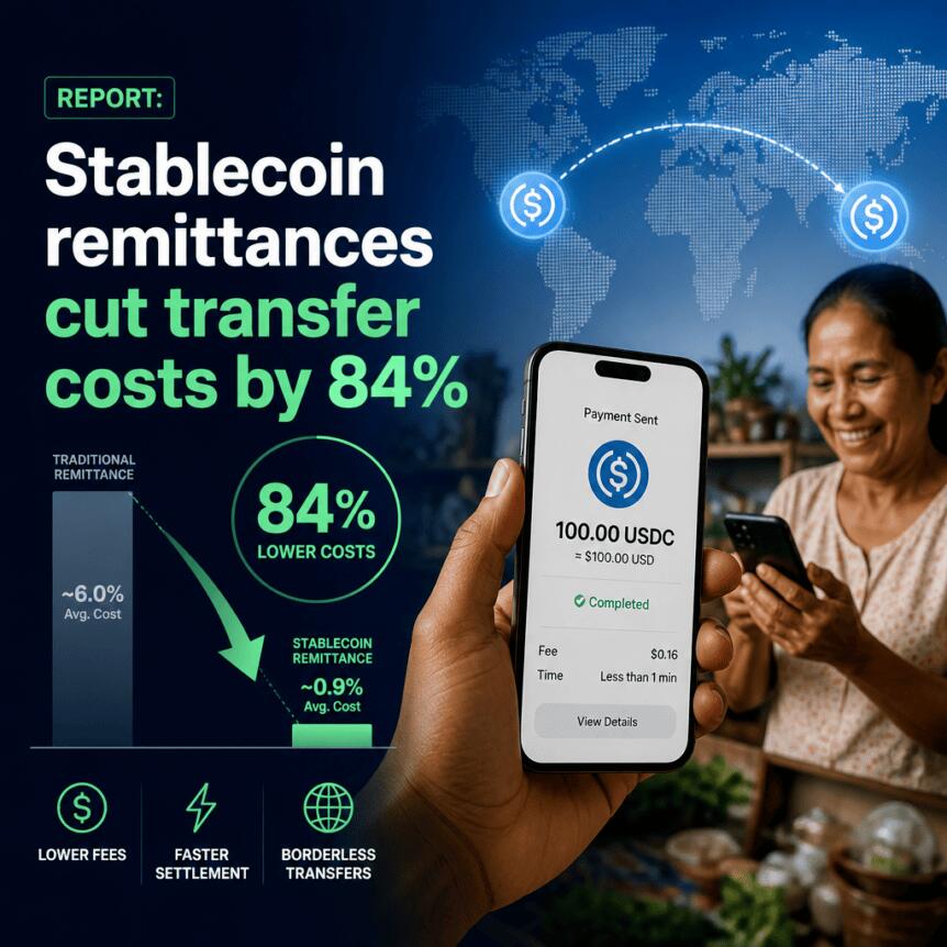 报告：稳定币汇款降低转账成本84%